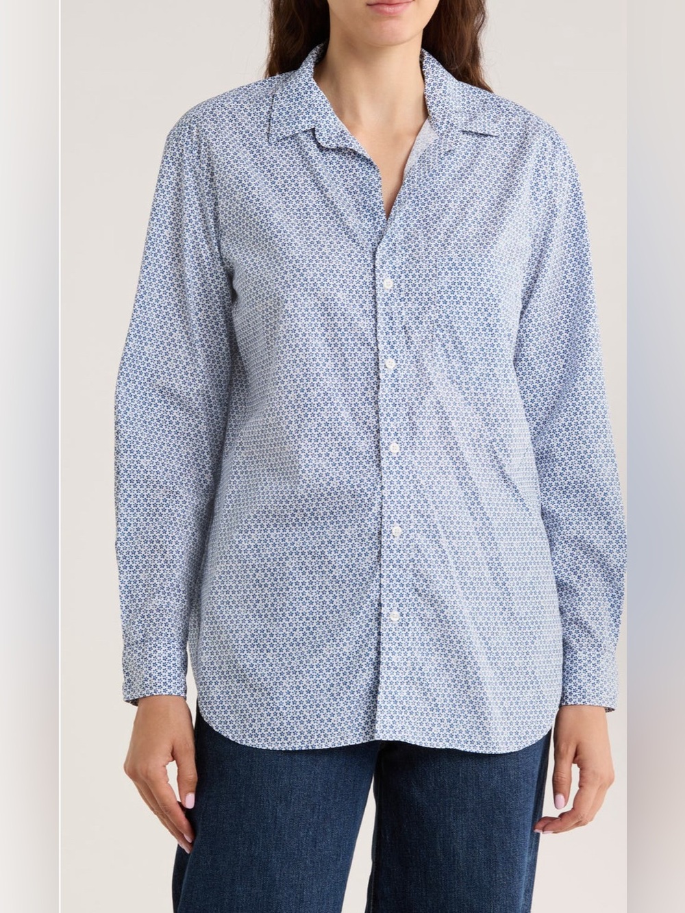 NWOT-Frank & Eileen Joedy Boyfriend Button-Up Shirt in Ditsy Floral - Picture 2 of 6